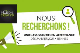 Maisons Création recrute un(e) Assitant(e) Manager en alternance à Rennes